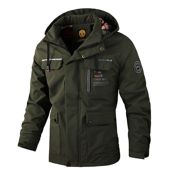 Men’s Hooded Waterproof Windbreaker Soft Shell Winter Warm Casual Jacket