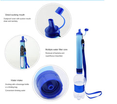 Portable Water Filter Straw Hiking Camping Survival Outdoor Travel Tool