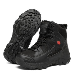 Men’s Winter Military Combat Fleece-Lined Snow Hiking Boots Outdoor