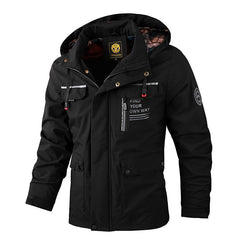 Men’s Hooded Waterproof Windbreaker Soft Shell Winter Warm Casual Jacket