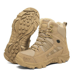 Men’s Winter Military Combat Fleece-Lined Snow Hiking Boots Outdoor