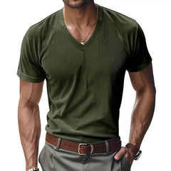 Men's V-Neck Short Sleeve Shirt – Loose Casual Everyday Tee