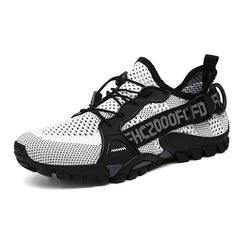 Men’s Flyknit Lightweight Non-Slip Hiking Shoes Elastic Outdoor Sneakers