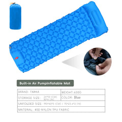 Inflatable Camping Air Cushion Sleeping Pad With Pillow Self-Inflating Mattress