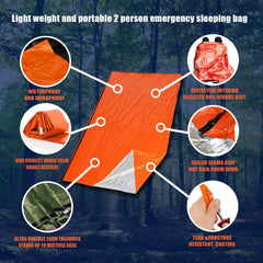 Portable Waterproof Emergency Survival Sleeping Bag Mylar Thermal Camping Rescue Kit