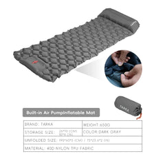 Inflatable Camping Air Cushion Sleeping Pad With Pillow Self-Inflating Mattress