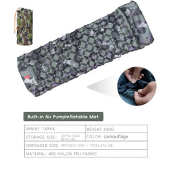 Inflatable Camping Air Cushion Sleeping Pad With Pillow Self-Inflating Mattress
