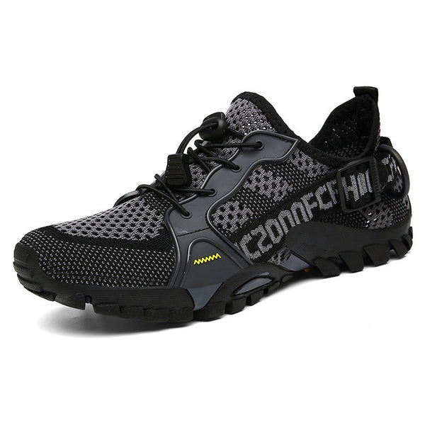 Men’s Flyknit Lightweight Non-Slip Hiking Shoes Elastic Outdoor Sneakers