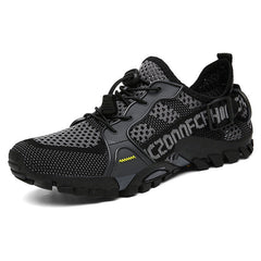 Men’s Flyknit Lightweight Non-Slip Hiking Shoes Elastic Outdoor Sneakers