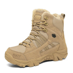 Men’s Winter Military Combat Fleece-Lined Snow Hiking Boots Outdoor