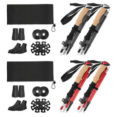 2Pcs Walking Sticks Collapsible Hiking Poles Folding Aluminum Trekking Poles Adjustable Hiking Sticks with EVA Foam Grips for Backpacking Hiking Mount