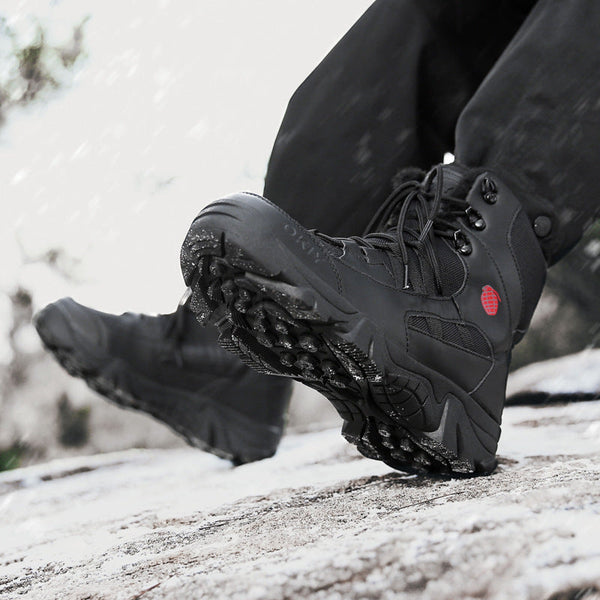 Men’s Winter Military Combat Fleece-Lined Snow Hiking Boots Outdoor