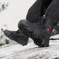 Men’s Winter Military Combat Fleece-Lined Snow Hiking Boots Outdoor