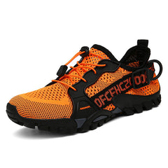 Men’s Flyknit Lightweight Non-Slip Hiking Shoes Elastic Outdoor Sneakers