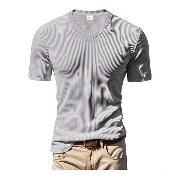 Men's V-Neck Short Sleeve Shirt – Loose Casual Everyday Tee
