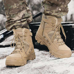 Men’s Winter Military Combat Fleece-Lined Snow Hiking Boots Outdoor