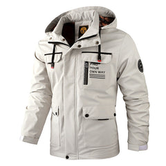 Men’s Hooded Waterproof Windbreaker Soft Shell Winter Warm Casual Jacket