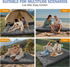 Ultralight Inflatable Camping Sleeping Pad Built-in Pump Pillow Thick Mat