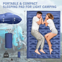 Ultralight Inflatable Camping Sleeping Pad Built-in Pump Pillow Thick Mat