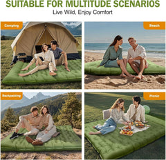 Ultralight Inflatable Camping Sleeping Pad Built-in Pump Pillow Thick Mat