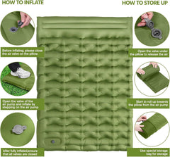 Ultralight Inflatable Camping Sleeping Pad Built-in Pump Pillow Thick Mat