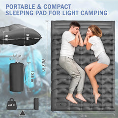Ultralight Inflatable Camping Sleeping Pad Built-in Pump Pillow Thick Mat