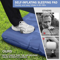 Ultralight Inflatable Camping Sleeping Pad Built-in Pump Pillow Thick Mat