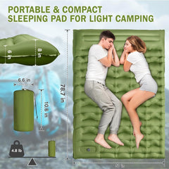 Ultralight Inflatable Camping Sleeping Pad Built-in Pump Pillow Thick Mat