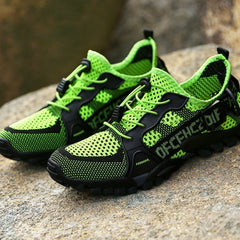 Men’s Flyknit Lightweight Non-Slip Hiking Shoes Elastic Outdoor Sneakers