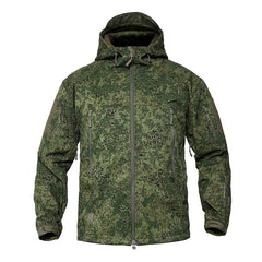 Men’s Green Camouflage Lightweight Water-Resistant Tactical Windbreaker Outdoor Jacket