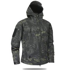 Men’s Green Camouflage Lightweight Water-Resistant Tactical Windbreaker Outdoor Jacket