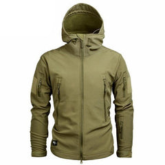 Men’s Green Camouflage Lightweight Water-Resistant Tactical Windbreaker Outdoor Jacket