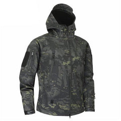Men’s Green Camouflage Lightweight Water-Resistant Tactical Windbreaker Outdoor Jacket