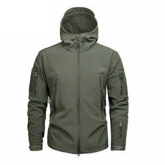Men’s Green Camouflage Lightweight Water-Resistant Tactical Windbreaker Outdoor Jacket