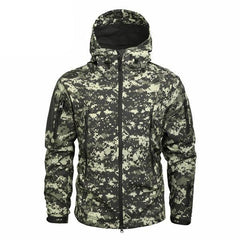 Men’s Green Camouflage Lightweight Water-Resistant Tactical Windbreaker Outdoor Jacket