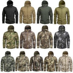 Men’s Green Camouflage Lightweight Water-Resistant Tactical Windbreaker Outdoor Jacket