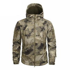 Men’s Green Camouflage Lightweight Water-Resistant Tactical Windbreaker Outdoor Jacket