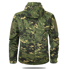 Men’s Green Camouflage Lightweight Water-Resistant Tactical Windbreaker Outdoor Jacket