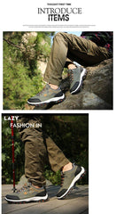 Men’s Lightweight Breathable Non-Slip Hiking Shoes Outdoor Low-Top Sneakers