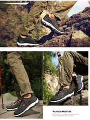 Men’s Lightweight Breathable Non-Slip Hiking Shoes Outdoor Low-Top Sneakers