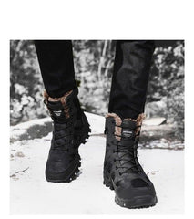 Men’s Mid-Cut Waterproof Hiking Boots Outdoor Winter Mountaineering Work Shoes