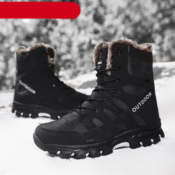 Men’s Mid-Cut Waterproof Hiking Boots Outdoor Winter Mountaineering Work Shoes