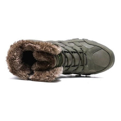 Men’s Mid-Cut Waterproof Hiking Boots Outdoor Winter Mountaineering Work Shoes