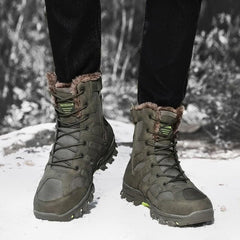 Men’s Mid-Cut Waterproof Hiking Boots Outdoor Winter Mountaineering Work Shoes