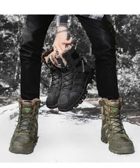 Men’s Mid-Cut Waterproof Hiking Boots Outdoor Winter Mountaineering Work Shoes