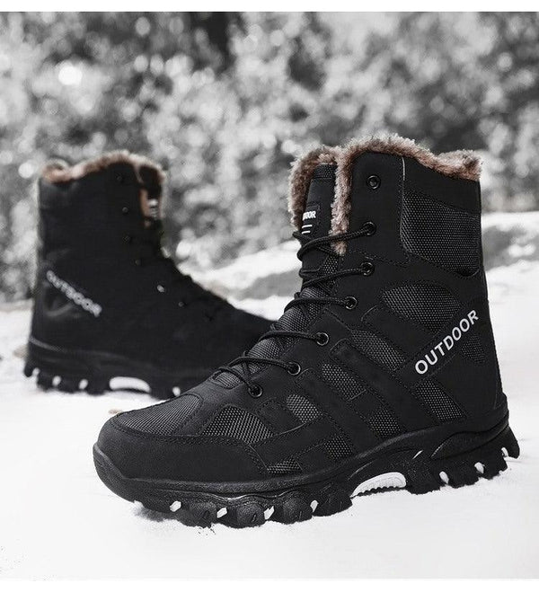 Men’s Mid-Cut Waterproof Hiking Boots Outdoor Winter Mountaineering Work Shoes