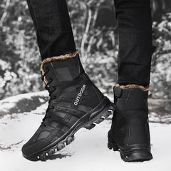 Men’s Mid-Cut Waterproof Hiking Boots Outdoor Winter Mountaineering Work Shoes