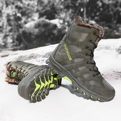 Men’s Mid-Cut Waterproof Hiking Boots Outdoor Winter Mountaineering Work Shoes