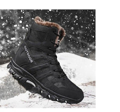 Men’s Mid-Cut Waterproof Hiking Boots Outdoor Winter Mountaineering Work Shoes