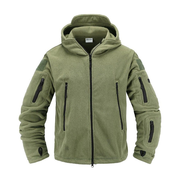 Tactical Fleece Hooded Lightweight Warm Outdoor Hiking Camping Jacket Men